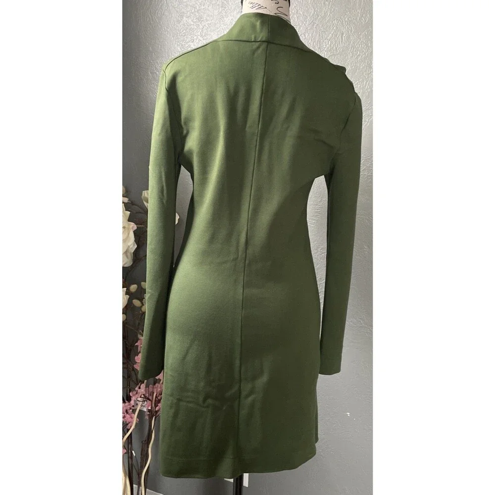 Kate Spade Saturday Dress S Small Green Pullover Stretch Sheath Long Sleeve